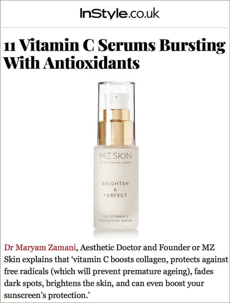 MZ Skin Brighten & Perfect Featured on Instyle
